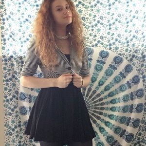 Black and White Cropped Blazer